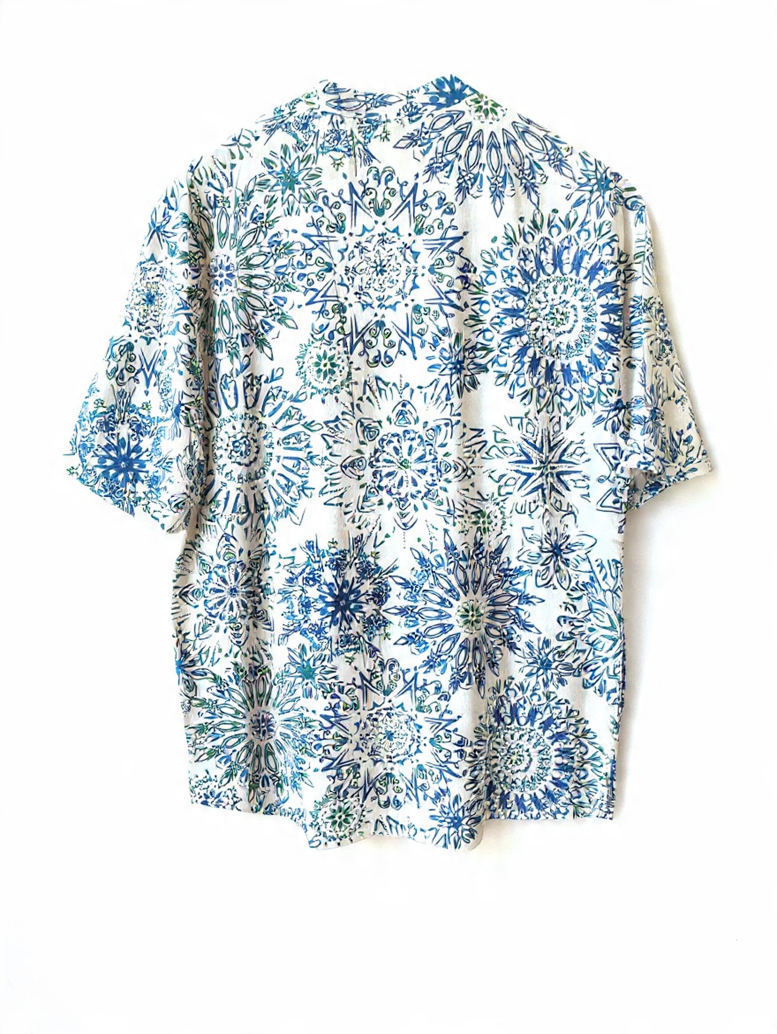 Camicia Coreana "Mandala Ocean" in Cotone Leggero