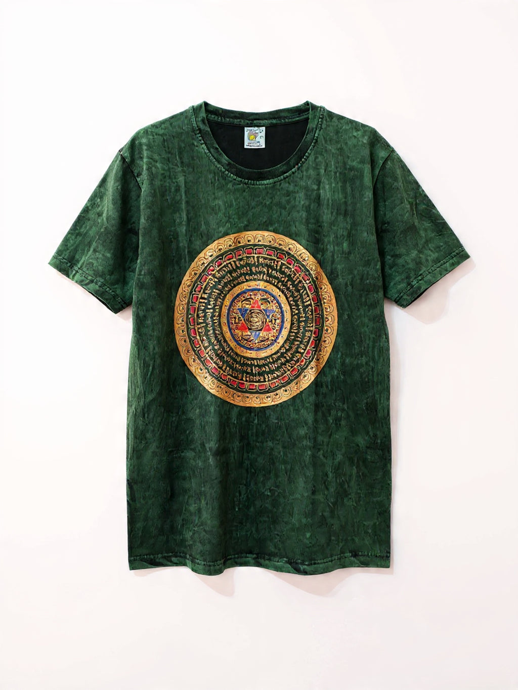 T-Shirt "Mandala Tibetano" Effetto Stone Wash