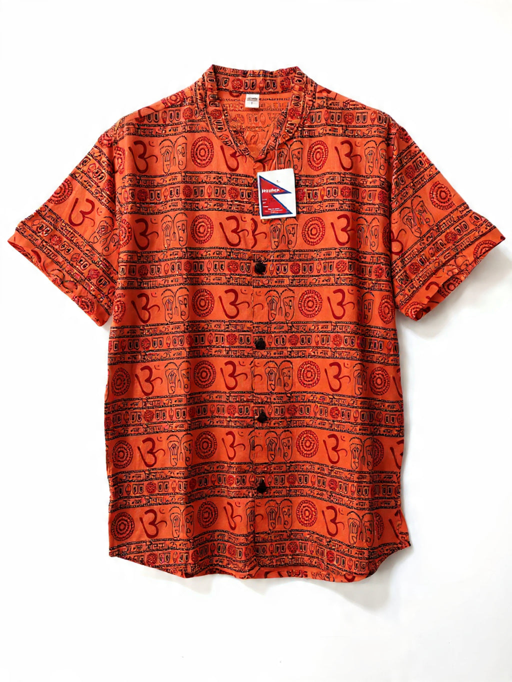 Camicia Coreana "Om & Mantra" in Cotone Naturale