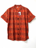 Camicia Coreana "Om & Mantra" in Cotone Naturale - Arancione