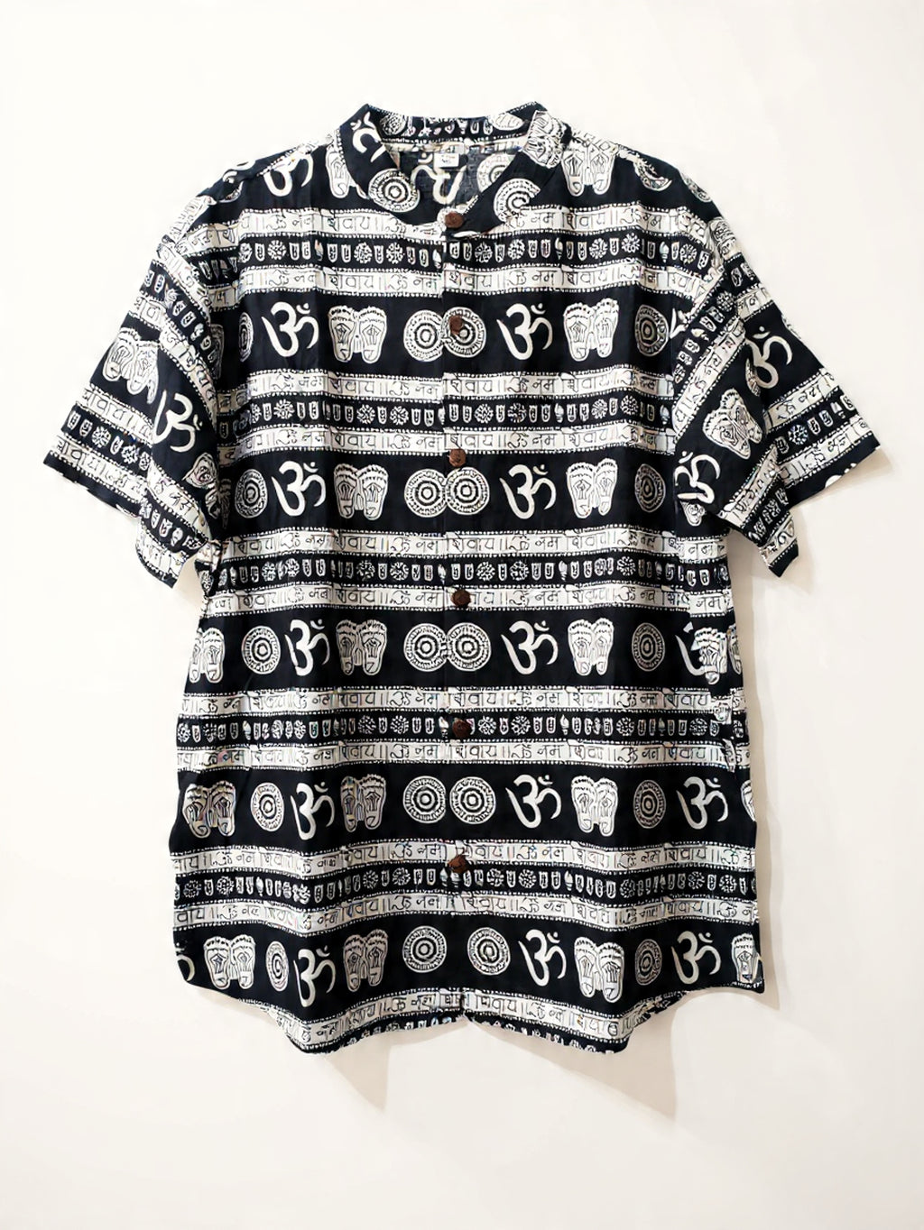 Camicia Coreana "Om & Mantra" in Cotone Naturale