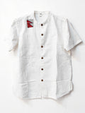 Camicia Coreana a Maniche Corte - Bianco