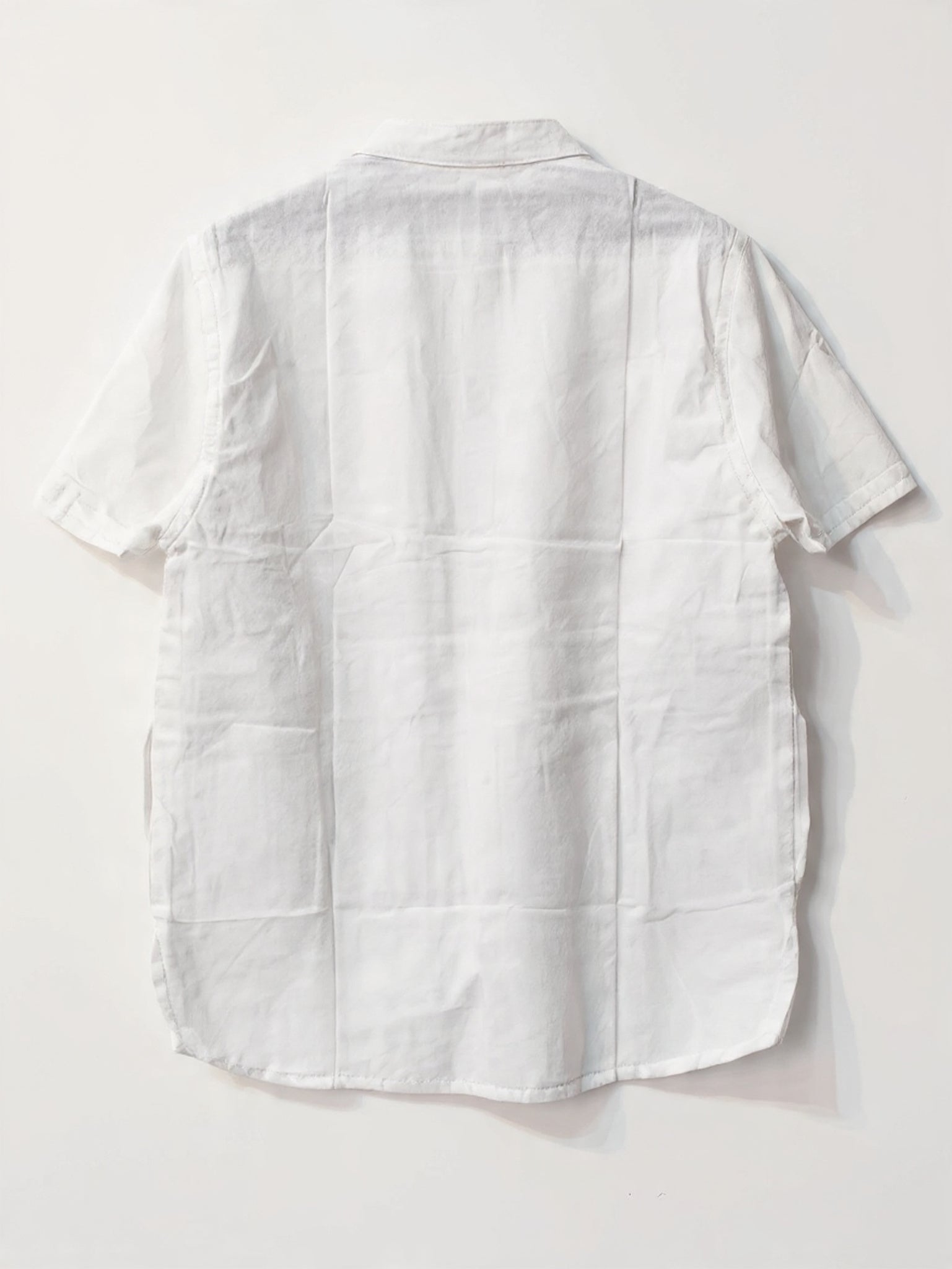 Camicia Coreana a Maniche Corte - Bianco