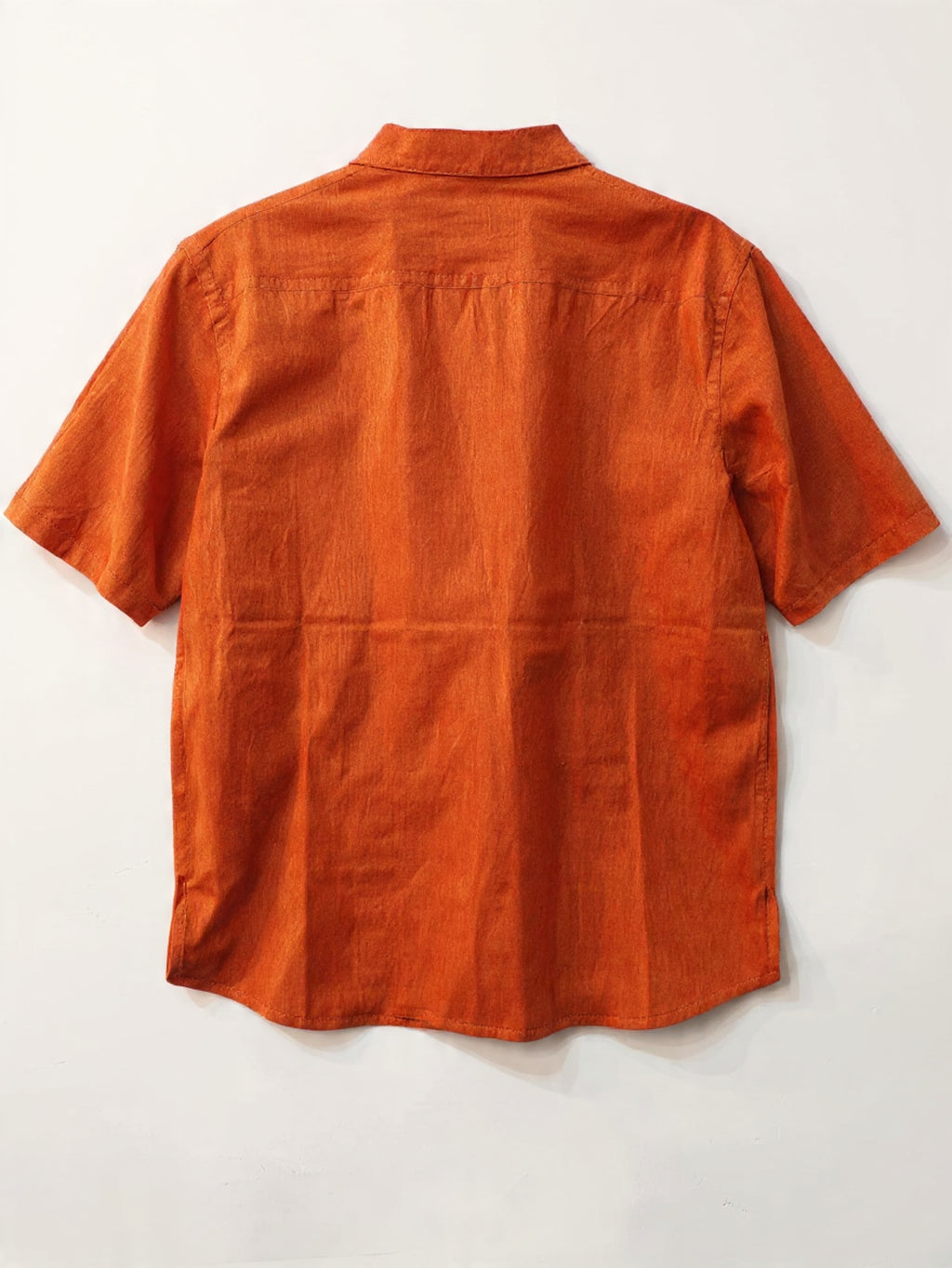 Camicia Coreana a Maniche Corte - Arancione