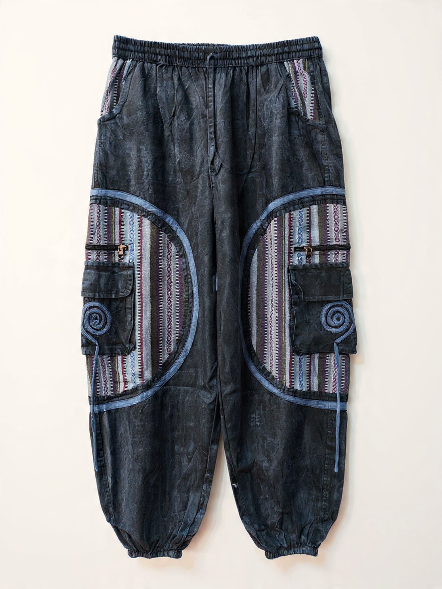 Pantaloni Cargo "Spirale" Effetto Stone Wash