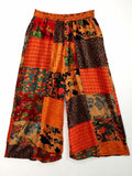 Pantaloni Svasati Patchwork in Seta
