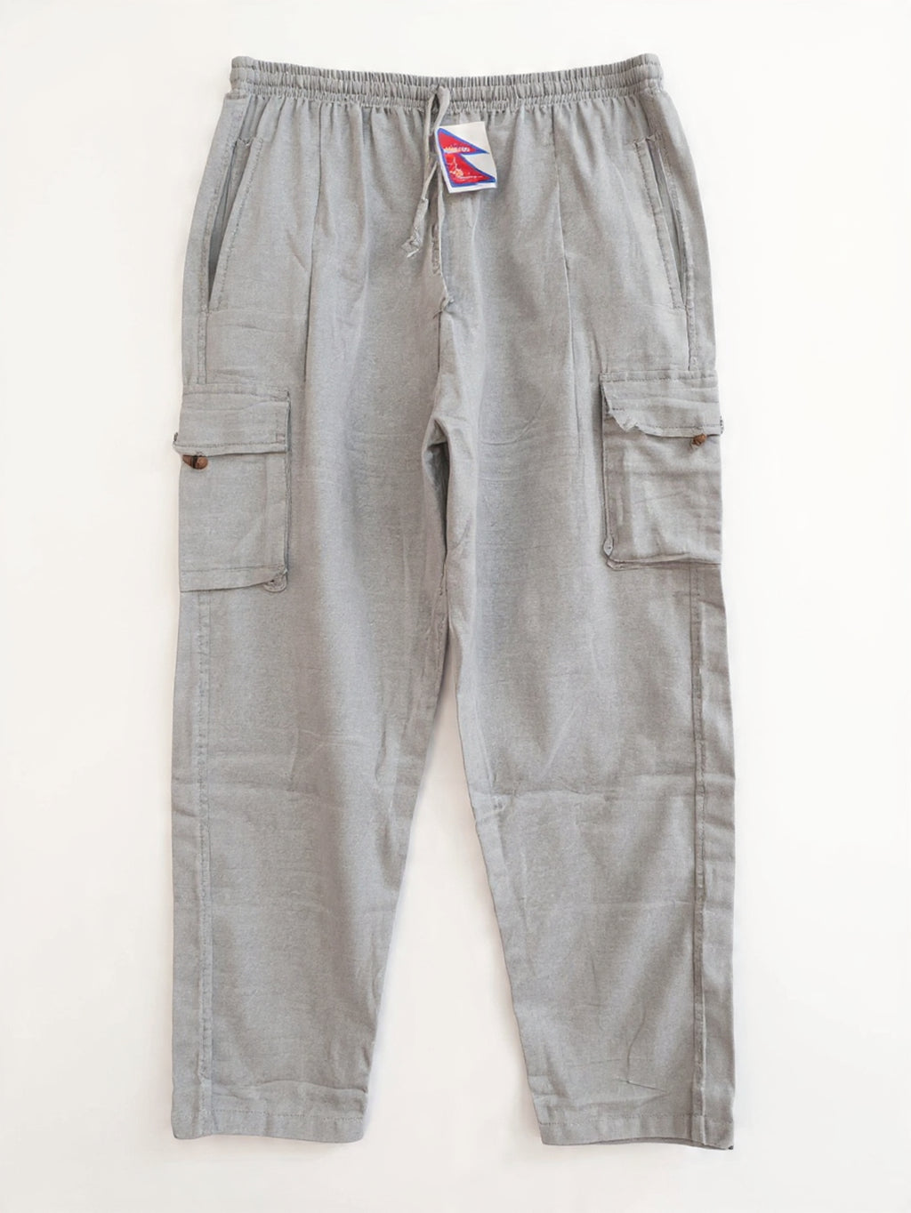Pantaloni Cargo Dritti in Cotone Leggero