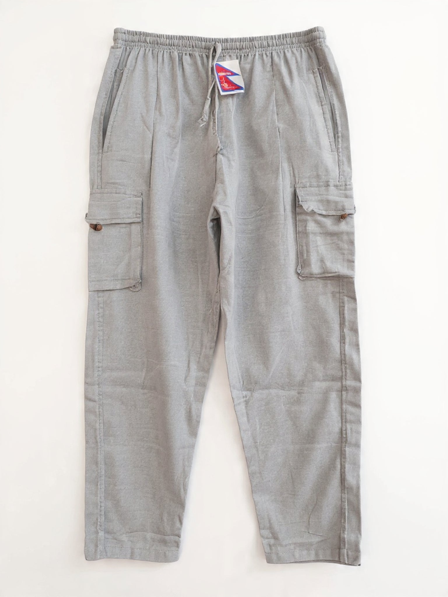 Pantaloni Cargo Dritti in Cotone Leggero