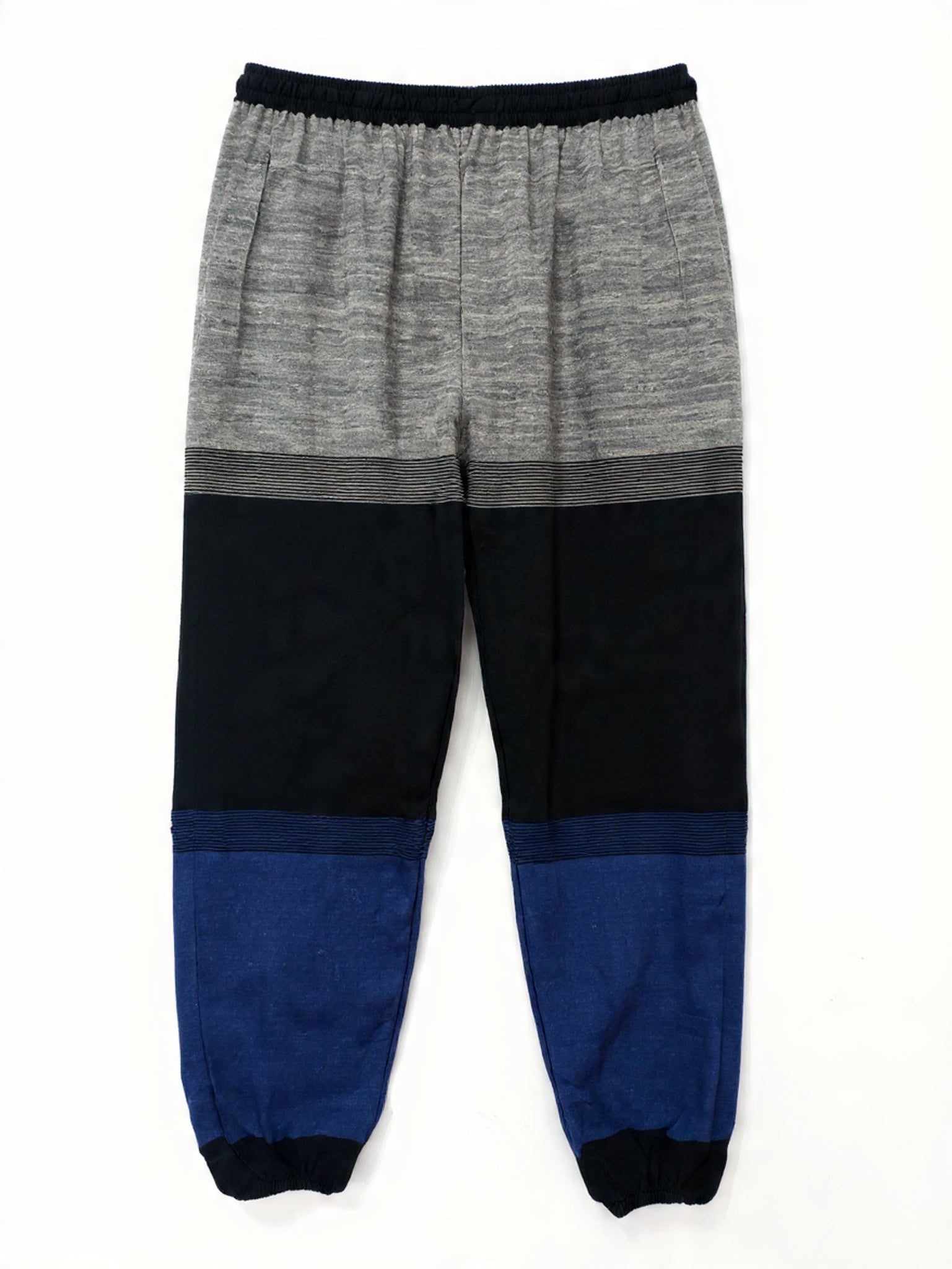 Pantaloni Casual "Color Block" in Cotone
