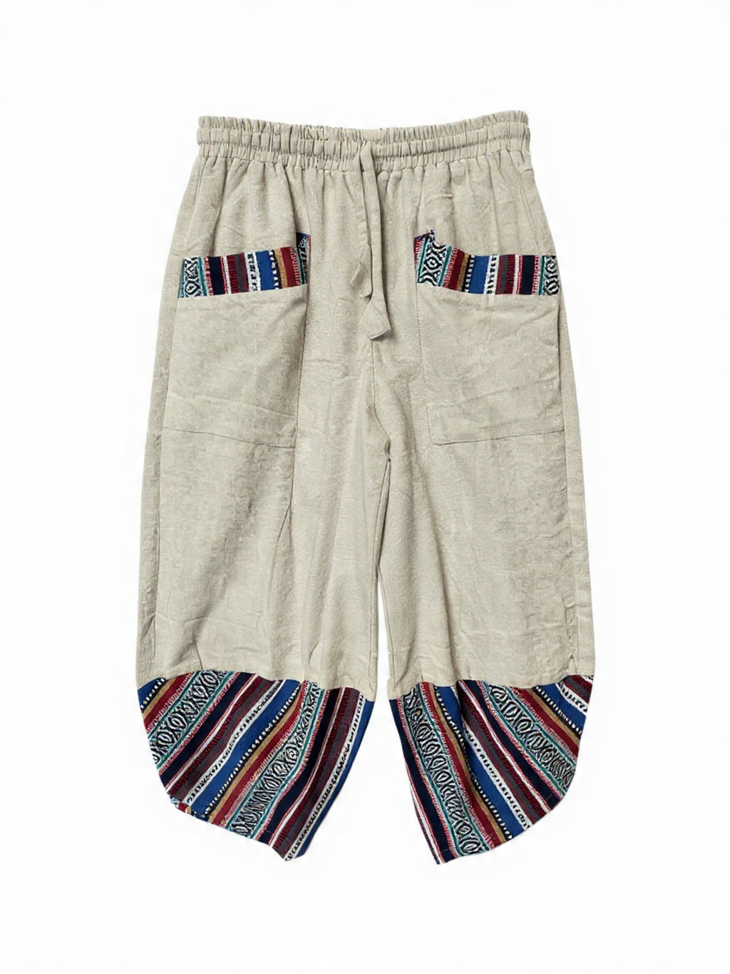 Pantaloni in Cotone Naturale con Dettagli "Gheri"