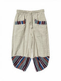 Pantaloni in Cotone Naturale con Dettagli "Gheri"