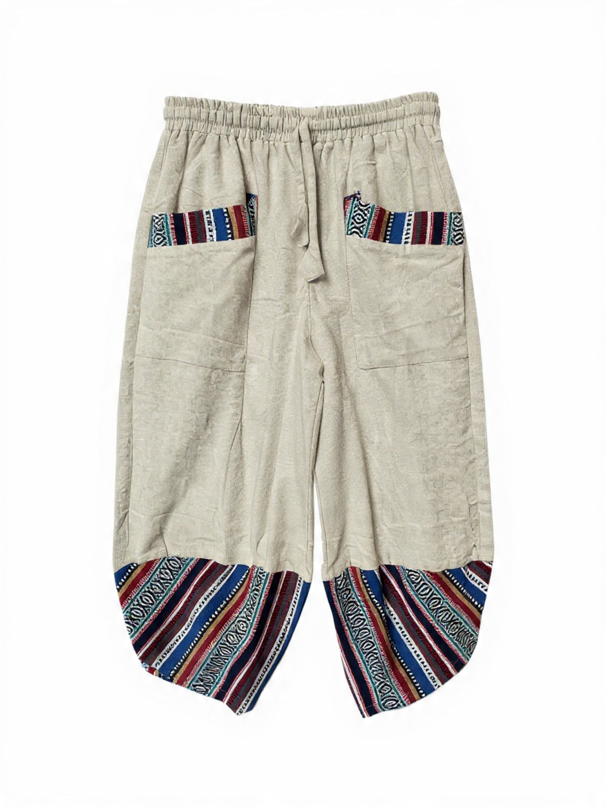 Pantaloni in Cotone Naturale con Dettagli "Gheri"