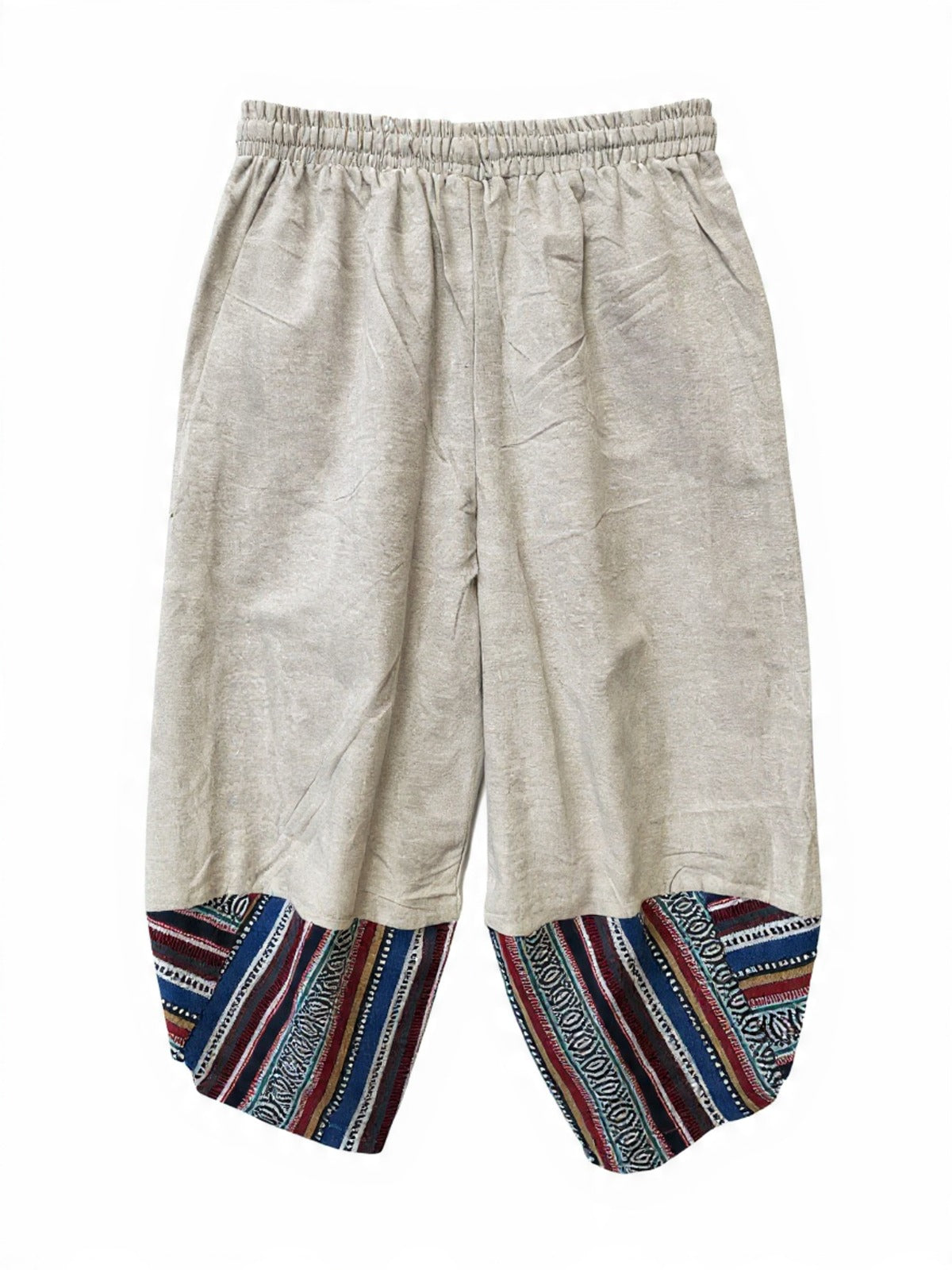 Pantaloni in Cotone Naturale con Dettagli "Gheri"